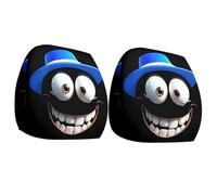 Car Headrest Covers 2 Pack Funny Spoof Car Seat Headgear Halloween Headrest Covers Automobile Interior Decor Headgear For Auto Seats Washable Elastic Head Rest Cover (C)