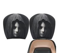 Car Headrest Covers 2 Piece Haunted Face Machine Washable