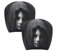 Car Headrest Covers 2 Piece Haunted Face Machine Washable