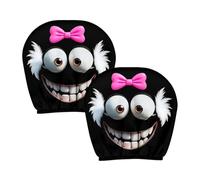 Car Headrest Covers, 2 Pieces Car Headrest Covers - Fun Interior Decorations Cute Cartoon Eyes Design, for Family, Car, Trailer, Tractor, Truck, SUV, MPV