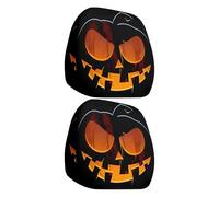 Car Headrest Covers - 2 Pieces Halloween Elastic Headrest Protector, Double-Sided Printing Big Eyes And Pumpkin | Car Accessories For Decoration Seat D