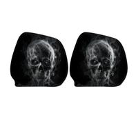 Car Headrest Covers - 2 Pieces Skull Print Scary Pillow Wrap
