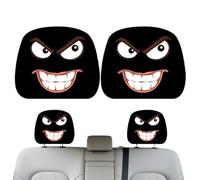 Car Headrest Covers - 9.84 Inch PCS Funny Cartoon Car Seat Headgear | Stretch Carş Headrest Protector for Vehicle Truck RV SUV Travel Vacation Long Car Trip