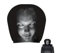 Car Headrest Covers, Funny Car Head Rest Cover, Elastic Scary Face Front Rear Seat Cars Headrest Covers Ghost Face, Soft Washable Auto Seat Head Rest Protector Funny Cars Accessories, for Auto Decor