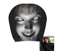 Car Headrest Covers, Funny Cars Head Rest Cover, Car Headrest Covers Ghost Face, Washable Auto Seat Head Rest Protector Funny Cars Accessories, for Auto Decor, Halloween Cars Decor (B, 1PC)