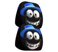 Car Headrest Covers - Funny Cartoon Eyes for Car Headrest Covers, Pack of 2 Anti-Scratch Interior Decorations for SUV, Truck, Car, Camper, Driver, Woman, Man