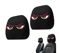 Car Headrest Covers, Headrest Anti-Dirty Covers with Big Eyes Design, Funny Breathable Elastic Protector for Men Women Vehicle SUV Interior Decoration