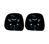 Car Headrest Covers, Set of 2, Halloween Ghost Face, Polyester, Stretch, 25.5 x 27.9 cm, Double-Sided Demon Eyes, Horror Print for Vehicle, Interior Decoration