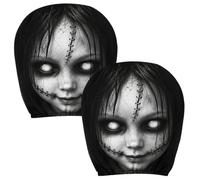 Car Headrest Covers Set of 2 Halloween Scary Elastic