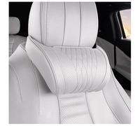 Car Headrest Cushion for Mahindra XUV300 XUV700 e2o Plus Scorpio, Ergonomic Neck Support Pillow, PU Perforated Comfortable Padding for Cars, SUVs and Road Trips,C White