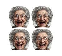 Car Headrest Decor Cover Set, E | Humorous Portrait Artwork, Easy Slip-on Change for Casual Travel Themes