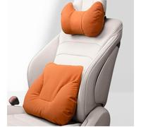 Car Headrest Lumbar Support Cushion for LINCO Navigator 2004-2008, Soft Neck Pillow Waist Cushion Set Leather Accessories,Orange