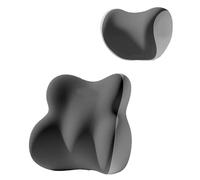 Car Headrest Lumbar Support Cushion for Opel Agila II, Ergonomic Car Seat Neck Pillow and Pillows Cushion Memory Foam Pad,A/Dark Gray