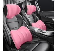 Car Headrest Lumbar Support Pillow For Mitsubishi Space Star 2013-2022, Seat Head Rest Neck Protection Cushion Soft Breathable Travel Comfort Accessories,D/Pink