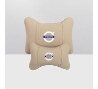 Car Headrest Pillow for Volvo XC60 XC90 S60 S90 V60 V70 V90, Car Seat Neck Pillow Lumbar Support Back Cushion for Relieving Neck Fatigue, Soft Seat Head Neck Rest,A Beige