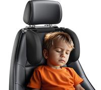 Car Headrest Pillow, Thickened Memory Foam Road Pal Headrest, Neck Support Pillow, 180° Adjustable Car Headrest, U- Shaped Design, Travel Car Sleeping,Suitable for Kids and Adults (Black)