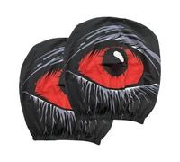Car Headrest Protector- 1 Pair Truck Seat Cover, Quirky Big Eye Auto Guard, Washable Fabric Decoration | Cute Vehicle Interior Styling Accessory for Daily Driving Commuting Camping Travel