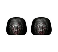 Car Headrest Protector, Halloween Skull Pattern Car Headrest Covers, Ghost Face Headrests Covers, Scary Cover for Cars, 2PCS Universal Fit, Breathable Polyester for Sedan Auto Truck SUV (C) (B)