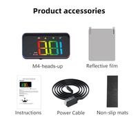 Car Heads - Up Display, Digital Speedometer Windshield Projector, Compact 9x4.5cm - Real - Time Driving Data, Anti - Glare Hood, Overspeed and Fatigue Alerts