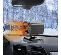 Car Heater, 12V Portable Car Heater, Winter Car Defogger Kit, 150 W Heating Defrost Defogger That Plug into Cigarette Lighter, 2 in 1 Fast Heating Defrost Defogger for All Car (Black foldable)