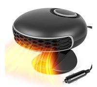Car Heater, 12V Upgraded Fan Adjustable Speed Low Sound Car Heater That Plugs Into Cigarette Lighter, Car Defroster 2 in 1 Fast Heating&Cooling Fan, 360 Degree Rotary Base Portable Car Heater