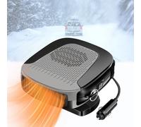 Car Heater Defroster, 12V 150W Plug-in Cigarette Lighter Car Heaters, 2 in 1 Portable Car Heater & Cooling Car Fan, Portable Fast Heating Windshield Defogger & Defroster with 180 ° Bracket (Square-A)