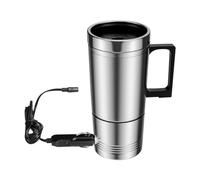 Car Heating Cup Car Heated Mug,12V/24V 500ML Electric Kettle,Stainless Steel Insulated Heated Mug,Portable Travel Coffee Cup for Outdoor Activities