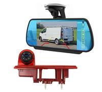Car High Mount Brake Light Reversing Camera with Monitor Kit for (2014-Current) Renault Traffic Rear View Camera Opel/Vauxhall Vivaro Parking Reverse Backup Camera (Suction Cup Bracket)