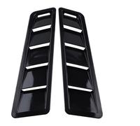 Car Hood Vent Decals Universal 2pcs Hood Vents Louver Window Flow Cooling Air Panel Intake Self-Adhesive Compatible With For Mustang(Black1)