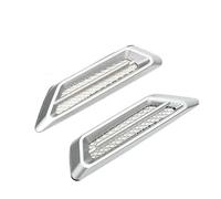 Car Hood Vents Car Auto Flow Vent Intake Grille Air Net Door Hood Side Sticker For Most Models Sedans Bonnet Louvers Decor(Silver)