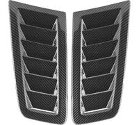 Car Hood Vents, Stick on Vents for Car Bonnet, 2pcs Universal Decorative Air Flow Intake Scoop Side Vents (Glossy Black) Carbon Fiber