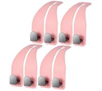 Car Hooks for Headrest, Leather Car Seat Back Storage Organizer Interior Accessories, More Wide & Deep Auto Seat Hook Hangers for Purse Umbrellas Handbag Clothes Coats Grocery Bags (Pink-4 Pack)