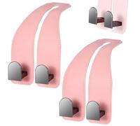 Car Hooks for Headrest, Leather Car Seat Back Storage Organizer Interior Accessories, More Wide & Deep Auto Seat Hook Hangers for Purse Umbrellas Handbag Clothes Coats Grocery Bags (Pink-2 Pack)