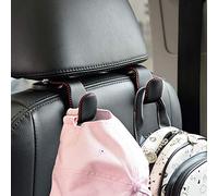 Car Hooks Universal Car Vehicle Back Seat Headrest Hanger Holder Hook Microfiber Leather & Stainless Steel for Bag Purse Cloth Drink Grocery (Black red)…