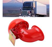 Car Horn, 150db Red Air Horn, 12V Electric Bull Horn Cow Sound Metal Horn for Vehicles Trucks Lorrys Trains Boats Motorcycle Cars Etc