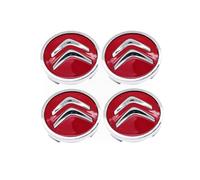 Car Hub Centre Caps for Citroen DS3 2014 2015 2016, Wheel Center Cover Car Hub Caps Wheel Centre Caps Wheel Hub Covers Alloy with Auto Logo Set of 4 Styling Accessories,Red-60mm