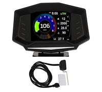 Car HUD Display OBD2 GPS Slope Meter Multi Function Smart Gauge with Real Time Inclinometer Digital Speedometer Oil Temperature Turbo Pressure and Fault Code Alarm for Dashboard