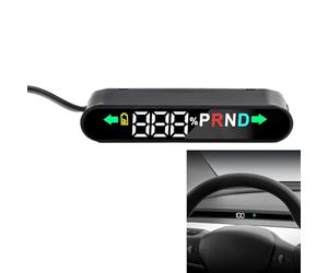 Car HUD Head Up Display Compatible with for Tesla Model 3/Y, Disply with Remaining Battery Power, Vehicle Speed, Gear Position, Turn Signal, 12V