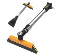 Car Ice Scraper - Snow Shovel with Squeegee - 360 Degree Rotation Telescopic Adjustable Length Ice Defrost Scrapers Shovel for Car SUV Truck Windshield Window Cleaning Winter