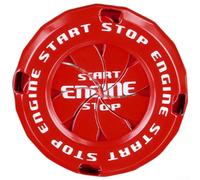 Car Ignition Switch Cover, One Click Start Button Knob, ABS Metal Decorative Trim for Vehicles(Classic Red)