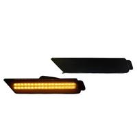 Car Indicator For Chevrolet For Camaro 2010 2011 2012 2013 2014 2015 Front For Rear LED Bumper Side Marker Turn Signal Lights Fender For Light Car Indicator Light(Rear White Smoked)