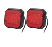Car Indicator Square LED Tail Light Truck For 12V For 24V Rear Bumper Brake Indicator Turn Signal Lamp Stop Tail Light Red Amber Trailer Light Board Kits Vehicle Turn Light(2pcs Red Light)