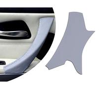 Car Inner Door Handle Armrest Panel Handle Pull Trim Cover Compatible with BMW E90 E91 3 Series - Light Grey Door Handle Leather Cover Wrap