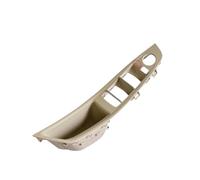 Car Inner Door Handle For 5 series F10 F11 Red-Brown Beige Black Car Interior Inner Door Handle Panel Pull Trim Cover Original Left Hand Drive LHD Window Switch Armrest Panel(Beige White-LHD)