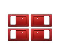 Car Inside Door Bowl Decoration Cover Compatible For Land Rover Defender 90 110 2004-2018 Aluminum Alloy Silver Interior Door Decorative(4pcs red)