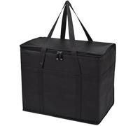 Car insulated food bag 30L/cooler box for catering delivery/premium zippered grocery bag - reusable large bottom reinforced and durable, keep food hot or cold/shopping, camping, family picnic1PCS