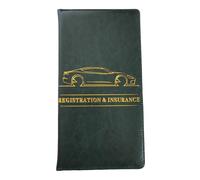 Car Insurance and Registration Holder - PU Car Insurance Wallet, Car Interior Document Holder for Driver's License, Cards, Documents, green, riferimento alla descrizione, Please refer to