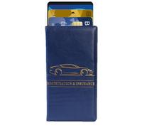 Car Insurance and Registration Holder - PU Car Insurance Wallet, Car Interior Document Holder for Driver's License, Cards, Documents, Dark Blue, riferimento alla descrizione, Please refer to