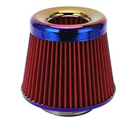 Car Intake Air Filter 3in/76mm High Performance Washable Reusable Cone Universal(Red)