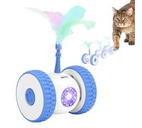 Car Interactive Cat Toy - Electric Cat Feather Toys | Gravity Automatic Cat Toy with LED Lights | Rechargeable Interactive Cat Toy Car | Automa Car